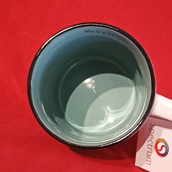 Owl Coffee/Tea 21oz Mug. Turquoise. "Life is a HOOT!". SPECTRUM DESIGNZ-2017. - Picture 9 of 15